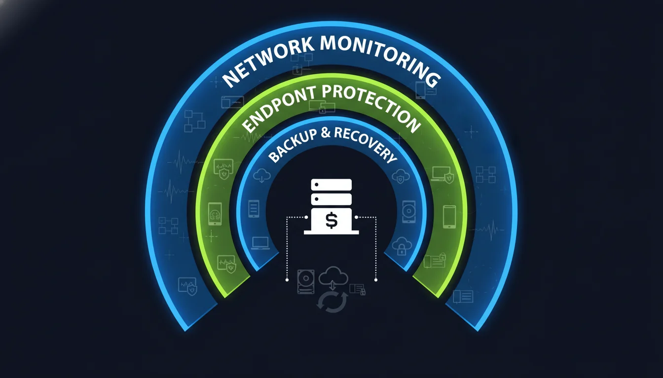 Layered security diagram showing the difference between traditional file scanning and modern behavioural monitoring for AI-powered threats